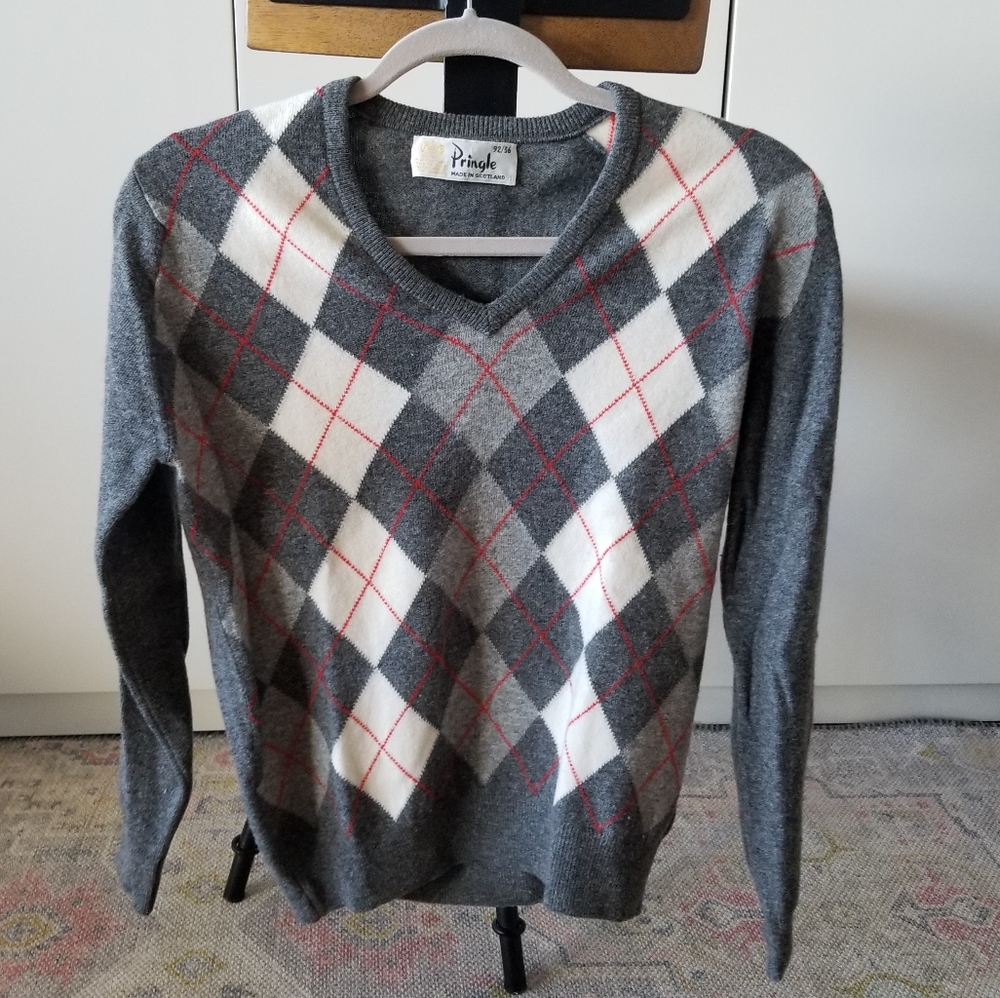 Pringle of Scotland 100% Wool Argyle Sweater